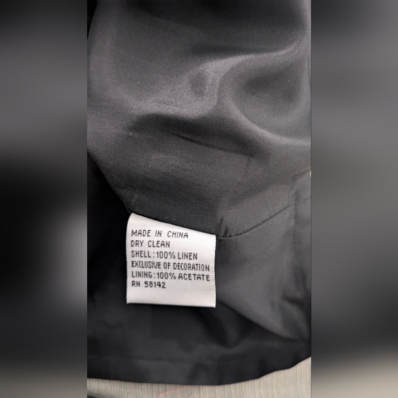 Talbots Vintage 100% Linen Sheath Dress Embroidered Floral Beaded Classic 14 - Picture 10 of 12